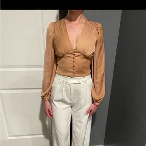 Satin polka dot shirt